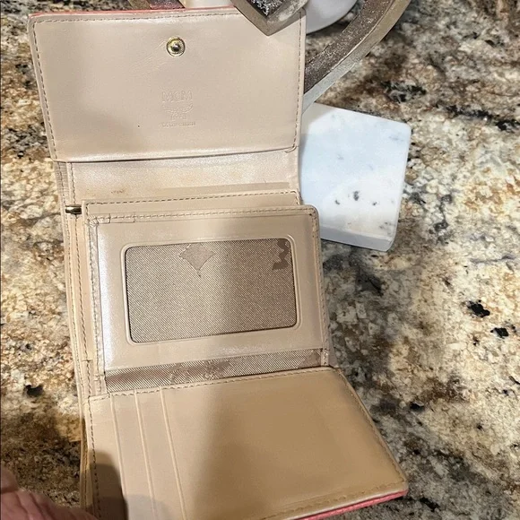MCM Tri-Color Wallet in Pink, Cream, and Tan - Picture 10 of 12
